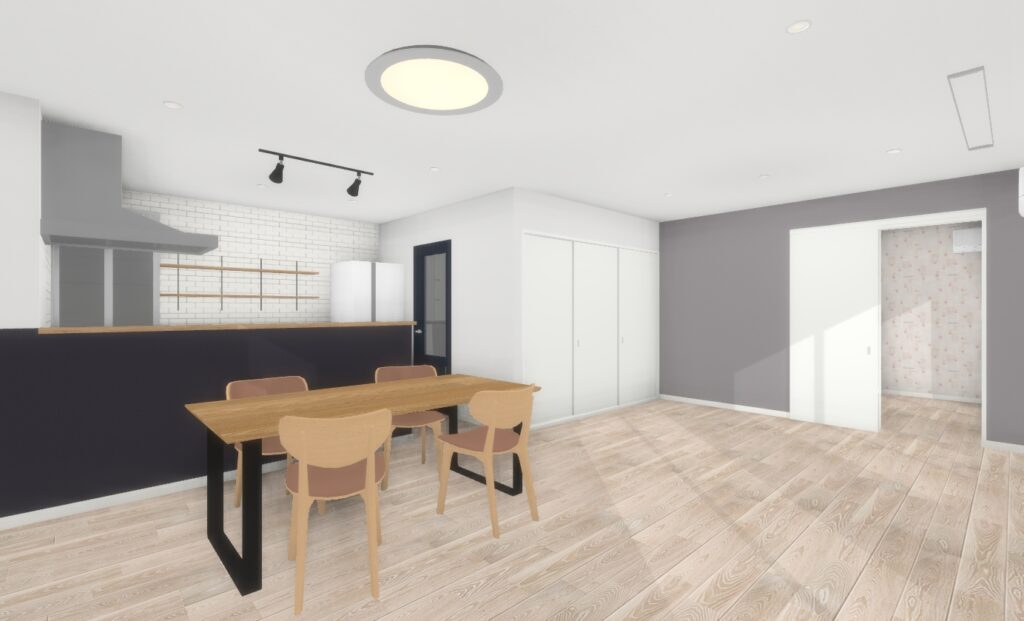 提案時の3Dイメージパース（LDK完成予想図）